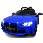 Masinuta electrica cu telecomanda bmw m4, 110x70x50 cm, varsta 1-5 ani, roti eva, scaun din piele eco, putere 90w - albastru edeedibmwm4albastru