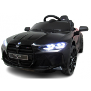 Masinuta electrica cu telecomanda bmw m4, 110x70x50 cm, varsta 1-5 ani, roti eva, scaun din piele eco, putere 90w - negru edeedibmwm4negru