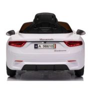 Masinuta electrica cu telecomanda maserati granturismo, 99x59.5x44 cm, varsta 1-4 ani, roti eva, scaun din piele eco, putere 90w - alb edeedimaseratigtalb