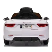 Masinuta electrica cu telecomanda maserati granturismo, 99x59.5x44 cm, varsta 1-4 ani, roti eva, scaun din piele eco, putere 90w - alb edeedimaseratigtalb