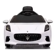 Masinuta electrica cu telecomanda maserati granturismo, 99x59.5x44 cm, varsta 1-4 ani, roti eva, scaun din piele eco, putere 90w - alb edeedimaseratigtalb