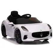 Masinuta electrica cu telecomanda maserati granturismo, 99x59.5x44 cm, varsta 1-4 ani, roti eva, scaun din piele eco, putere 90w - alb edeedimaseratigtalb