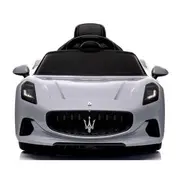 Masinuta electrica cu telecomanda maserati granturismo, 99x59.5x44 cm, varsta 1-4 ani, roti eva, scaun din piele eco, putere 90w - gri edeedimaseratigtgri