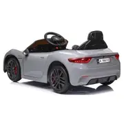 Masinuta electrica cu telecomanda maserati granturismo, 99x59.5x44 cm, varsta 1-4 ani, roti eva, scaun din piele eco, putere 90w - gri edeedimaseratigtgri