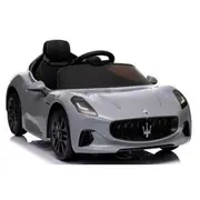 Masinuta electrica cu telecomanda maserati granturismo, 99x59.5x44 cm, varsta 1-4 ani, roti eva, scaun din piele eco, putere 90w - gri edeedimaseratigtgri