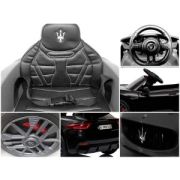 Masinuta electrica cu telecomanda maserati granturismo, 99x59.5x44 cm, varsta 1-4 ani, roti eva, scaun din piele eco, putere 90w - negru edeedimaseratigtnegru