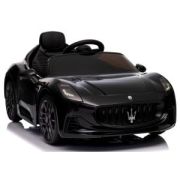 Masinuta electrica cu telecomanda maserati granturismo, 99x59.5x44 cm, varsta 1-4 ani, roti eva, scaun din piele eco, putere 90w - negru edeedimaseratigtnegru