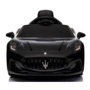 Masinuta electrica cu telecomanda maserati granturismo, 99x59.5x44 cm, varsta 1-4 ani, roti eva, scaun din piele eco, putere 90w - negru edeedimaseratigtnegru