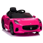 Masinuta electrica cu telecomanda maserati granturismo, 99x59.5x44 cm, varsta 1-4 ani, roti eva, scaun din piele eco, putere 90w - roz edeedimaseratigtroz