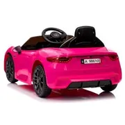 Masinuta electrica cu telecomanda maserati granturismo, 99x59.5x44 cm, varsta 1-4 ani, roti eva, scaun din piele eco, putere 90w - roz edeedimaseratigtroz