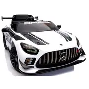 Masinuta electrica cu telecomanda mercedes gt3 evo, 114x69x45 cm, varsta 1-5 ani, roti eva, scaun din piele eco, putere 90w - alb edeedigt3evoalb