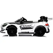 Masinuta electrica cu telecomanda mercedes gt3 evo, 114x69x45 cm, varsta 1-5 ani, roti eva, scaun din piele eco, putere 90w - alb edeedigt3evoalb