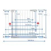 Poarta de siguranta din metal 79-105 cm r-sport s2 - alb edeedijlb328-2alb