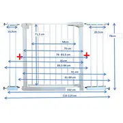 Poarta de siguranta din metal 79-115 cm r-sport s3 - alb edeedijlb328-3alb