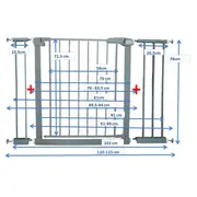 Poarta de siguranta din metal 79-115 cm r-sport s3 - gri edeedijlb328-3gri