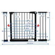 Poarta de siguranta din metal 79-115 cm r-sport s3 - negru edeedijlb328-3negru