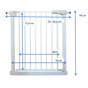 Poarta de siguranta din metal 79-83.5 cm r-sport s0 - alb edeedijlb328alb