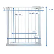 Poarta de siguranta din metal 79-83.5 cm r-sport s0 - alb edeedijlb328alb