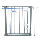 Poarta de siguranta din metal 79-83.5 cm r-sport s0 - gri edeedijlb328gri