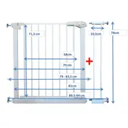 Poarta de siguranta din metal 79-94 cm r-sport s1 - alb edeedijlb328-1alb