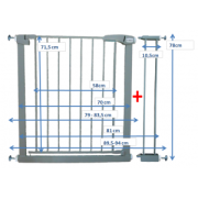 Poarta de siguranta din metal 79-94 cm r-sport s1 - gri edeedijlb328-1gri