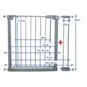 Poarta de siguranta din metal 79-94 cm r-sport s1 - gri edeedijlb328-1gri