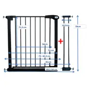 Poarta de siguranta din metal 79-94 cm r-sport s1 - negru edeedijlb328-1negru