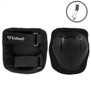 Set de protectie pentru copii, cotiere si genunchiere, marimea m, kidwell trix - black edeedizeoctri01a2