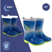 Cizme de cauciuc Perletti cu margine reflectorizanta marimi 22 23 gri albastru SOLPE15598
