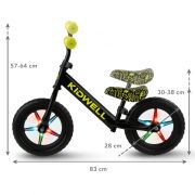 Bicicleta fara pedale cu led kidwell rebel - neon yellow edeedirobirle04a1