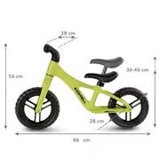 Bicicleta fara pedale kidwell jogo - lime edeedirobijog03a0