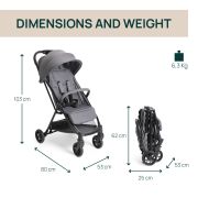 Carucior sport Chicco Urbino, Grayness (gri), de la nastere pana la 22Kg CHC8713826-8