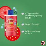 Gel de dus spumant Chicco Pop cu aroma de bomboane cu capsuni, formula vegana, pentru copii si adolescenti 300 ml CHC12370-9