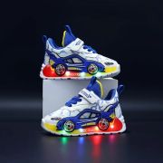 Adidasi cu luminite pentru baietei - masinuta albastra mbstui01