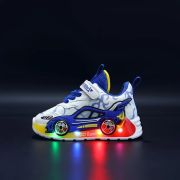 Adidasi cu luminite pentru baietei - masinuta albastra mbstui01