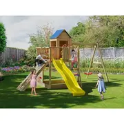 Complex joaca din lemn 7in1, pentru 10 copii,  fungoo treehouse natur - okefu05130pkx