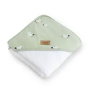 Prosop Baie Cu Gluga Bebelusi 0-5 Ani ,   Bumbac Certificat Oeko-tex  , 100x100 Cm, Funny Farm Pjb18ff51-038