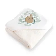 Prosop Baie Cu Gluga Bebelusi 0-5 Ani ,   Bumbac Certificat Oeko-tex  , 100x100 Cm, Spring Cottage Pjb18scse50-045