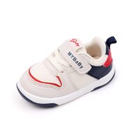 Adidasi albi cu insertii bleumarine pentru copii - mybaby mbbm02-4-s1