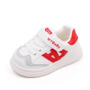 Adidasi albi cu insertii rosii pentru copii - mybaby mdbm05-2-sa50