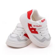 Adidasi albi cu insertii rosii pentru copii - mybaby mdbm05-2-sa50