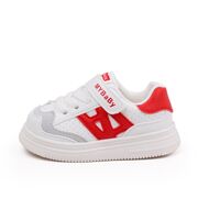 Adidasi albi cu insertii rosii pentru copii - mybaby mdbm05-2-sa50