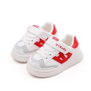 Adidasi albi cu insertii rosii pentru copii - mybaby mdbm05-2-sa50