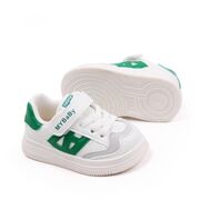 Adidasi albi cu insertii verzi pentru copii - mybaby mdbm05-3-de4
