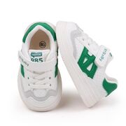 Adidasi albi cu insertii verzi pentru copii - mybaby mdbm05-3-de4