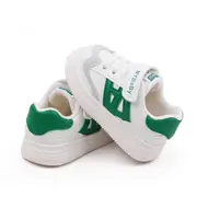 Adidasi albi cu insertii verzi pentru copii - mybaby mdbm05-3-de4
