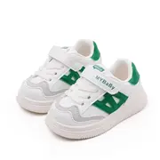 Adidasi albi cu insertii verzi pentru copii - mybaby mdbm05-3-de4