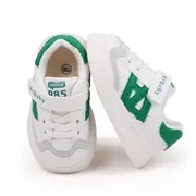 Adidasi albi cu insertii verzi pentru copii - mybaby mdbm05-3-de4
