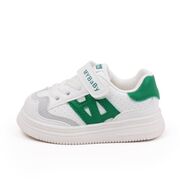Adidasi albi cu insertii verzi pentru copii - mybaby mdbm05-3-de4