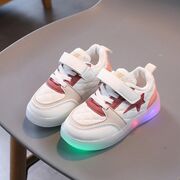 Adidasi albi cu visiniu cu luminite - star mdk336-3-sa52